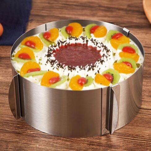 jojofuny Adjustable Stainless Steel Cake Mold with Scale Baking Tool for Home Baking and Professional Cake Shop Easy Demoulding in Kuwait