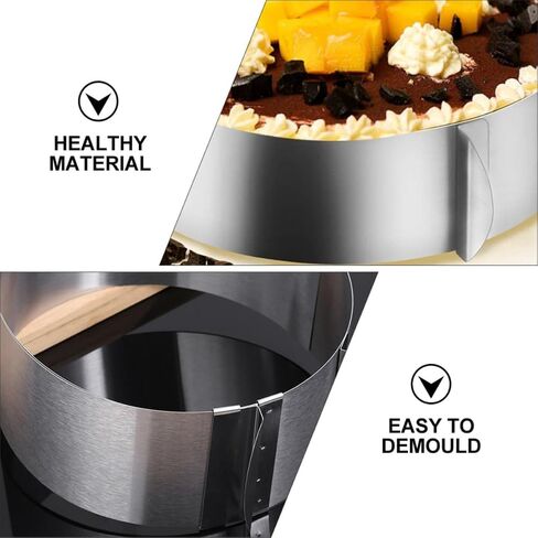 jojofuny Adjustable Stainless Steel Cake Mold with Scale Baking Tool for Home Baking and Professional Cake Shop Easy Demoulding in Kuwait