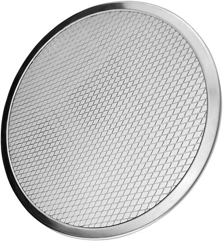Pizza Screen Aluminium Pizza Tray Mesh Pizza Screen Round Metal Pizza Screen Aluminum Seamless Rim Suitable for Restaurant, 11inch in Kuwait