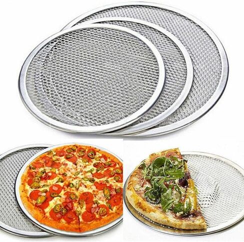 Pizza Screen Aluminium Pizza Tray Mesh Pizza Screen Round Metal Pizza Screen Heavy Duty Aluminum Fine Mesh Construction Suitable, 12inch in Kuwait