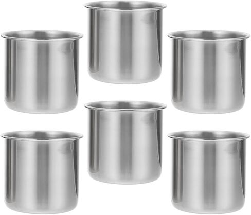 POPETPOP Stainless Steel Medicine Dose Cups Reusable Lightweight Metal Measuring Cups 6pcs 50ml for Accurate Liquid Medication and Sample Collection in Kuwait