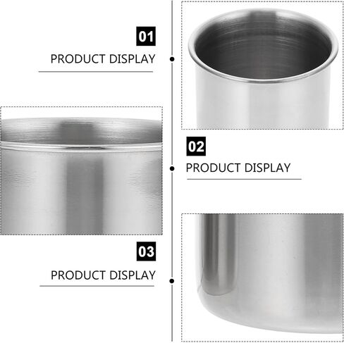 POPETPOP Stainless Steel Medicine Dose Cups Reusable Lightweight Metal Measuring Cups 6pcs 50ml for Accurate Liquid Medication and Sample Collection in Kuwait