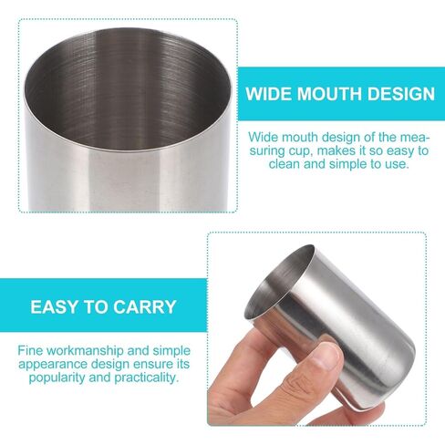 MERRYHAPY Measuring Cup and Liquid Medicine 80ml Stainless Steel for Sample Collection Rustproof Sturdy Metal Cup Suitable for Laboratory and Hospital Use in Kuwait