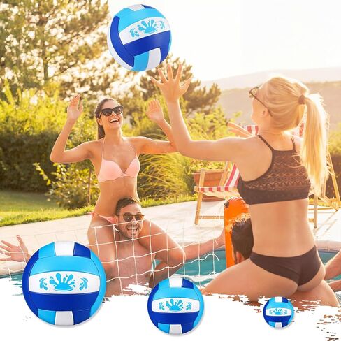 Leitee 3 Pcs 8.5 Inch Waterproof Soft Beach Volleyball Swimming Pool Water Volleyball with Soft Cover and Pump for Teens Adults Outdoor Indoor Pool Beach Play Training Practice(Blue) in Kuwait