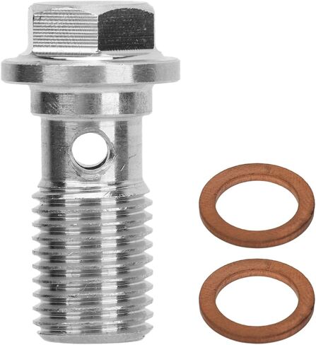 محول تركيبات خط الفرامل M11 X 1.25 متري، مسمار بانجو واحد بطول 23 مم مع غسالة نحاسية، تركيب خط فرامل توربو عالي القوة، ملاءمة عالمية in Kuwait