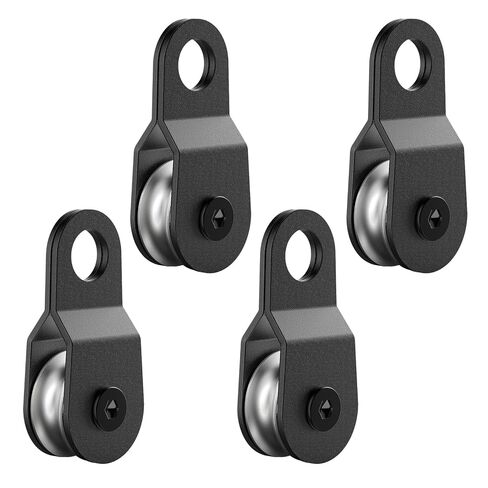 20Pcs Black Small Snatch Block Pulley with Ball Bearing, Single Pulley Wheel for 0.23 Inch/6mm Wire Rope Cable, Load 70 Lb in Kuwait