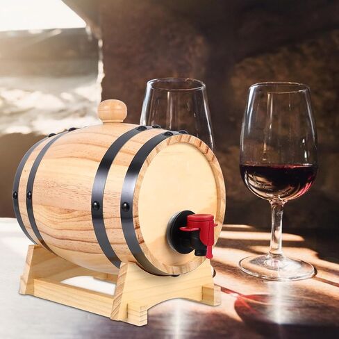 1l برميل البلوط مع حنفية ويسكي برميل النبيذ الخشبي الصغير للاستخدام في البار والمطعم موزع البيرة سهل التوزيع in Kuwait