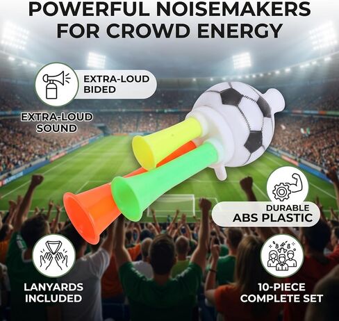 10 Pcs Stadium Horns Loud Noisemakers for Football Games and Championship Celebration (Small Size) in Kuwait