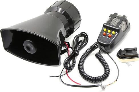 110dB Electric Car Megaphone 5 Tone Loud Speaker for Alarming Horn 12V Alarm Speaker for Siren in Kuwait