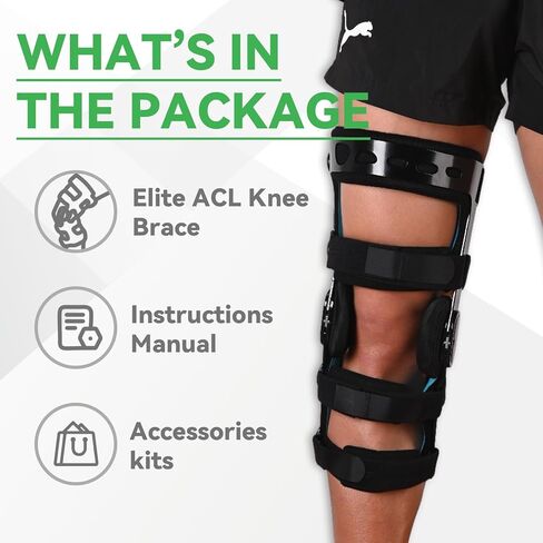دعامة الركبة ACL الوظيفية من Orthomen - دعم العظام المفصلي القابل للتعديل للرجال والنساء - مثبت طبي من أجل تمزق الغضروف المفصلي MCL PCL والتعافي من الإصابات الرياضية، M-Left in Kuwait