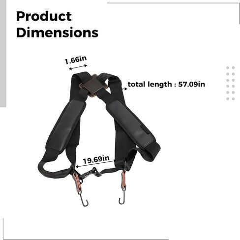 Djembe Shoulder Strap for Drummers, Adjustable African Drum Strap, 1.9 in Wide Cross-Back Drum Carrying Strap, Padded Polyester Strap with Metal Clips in Kuwait