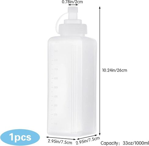 Wide Mouth Squeeze Bottles Squeeze-Bottle Sauce Bottles Squeeze Condiment Dispenser Restaurant Plastic Salad Dressing Squeeze-Bottle Clear Condiment Squeezes Bottle for Sour Cream Food Kitchen in Kuwait