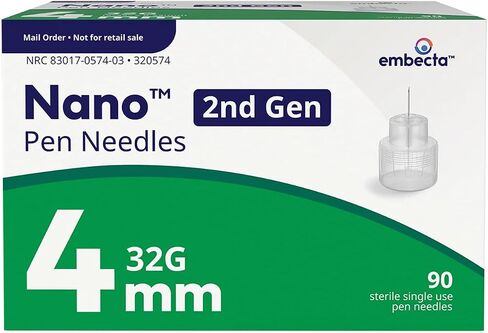 BD Ultra-Fine Nano 2nd Gen Pen Tips, 32G x 4mm, 90 Count in Kuwait