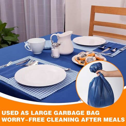 RowinsyDD 30 Pack Blue Plastic Table Cloths Disposable, 54 x 108 Inches Plastic Table Cover for Rectangle Tables, Disposable Tablecloth for Dinning, Parties, BBQ, Wedding, Outdoor in Saudi Arabia