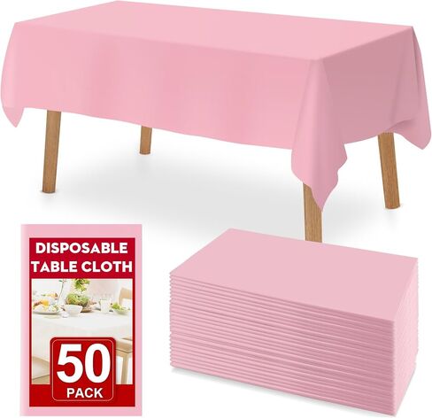 RowinsyDD 30 Pack Blue Plastic Table Cloths Disposable, 54 x 108 Inches Plastic Table Cover for Rectangle Tables, Disposable Tablecloth for Dinning, Parties, BBQ, Wedding, Outdoor in Saudi Arabia