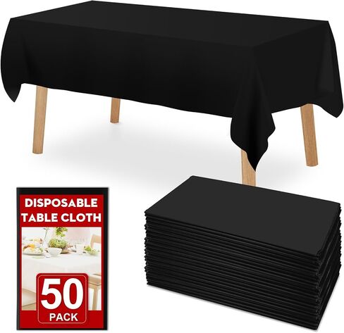 RowinsyDD 30 Pack Blue Plastic Table Cloths Disposable, 54 x 108 Inches Plastic Table Cover for Rectangle Tables, Disposable Tablecloth for Dinning, Parties, BBQ, Wedding, Outdoor in Saudi Arabia
