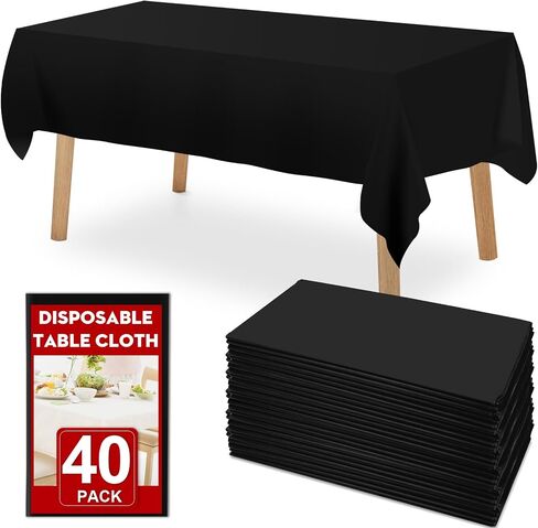 RowinsyDD 30 Pack Blue Plastic Table Cloths Disposable, 54 x 108 Inches Plastic Table Cover for Rectangle Tables, Disposable Tablecloth for Dinning, Parties, BBQ, Wedding, Outdoor in Saudi Arabia
