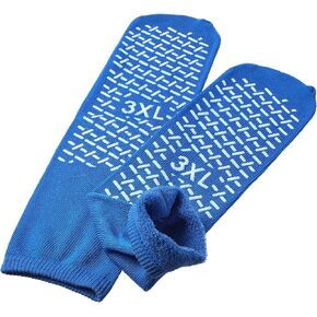 XXXL Blue Bariatric Socks, Single Sided, Non-Slip Bottom, Medical Grade, Extra Large 3XL Size in Kuwait