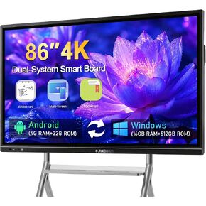 Smart Board 49" Interactive Whiteboard, RK3588 Chip & 6ms Low Latency for Smooth Writing, Android 12 8+64GB, Wireless Cast, Overseas App Ready—Easy Collaboration for Classroom Office Home (Board Only) in Kuwait