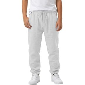 Boys Linen Pants Kids Baggy Summer Straight Leg School Yoga Pants Loose Elastic Waist Casual Trousers with Pockets in Kuwait