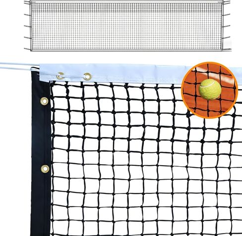 Professional Tennis Net 42 FT x 3.5 FT Double-Layer Non-Deforming Standard Replacement Tennis Net with 1.57 in Mesh Compatible with All Standard Outdoor Indoor Tennis Posts in Kuwait