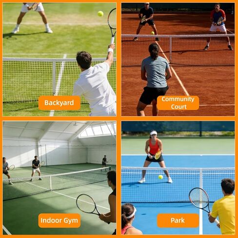 Professional Tennis Net 42 FT x 3.5 FT Double-Layer Non-Deforming Standard Replacement Tennis Net with 1.57 in Mesh Compatible with All Standard Outdoor Indoor Tennis Posts in Kuwait