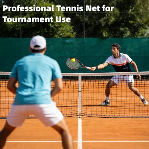 Professional Tennis Net 42 FT x 3.5 FT Double-Layer Non-Deforming Standard Replacement Tennis Net with 1.57 in Mesh Compatible with All Standard Outdoor Indoor Tennis Posts in Kuwait