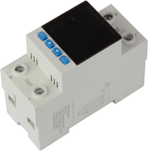 63A Din Rail Adjustable Digital Over Voltage Under Relay Current Protection kWh 220V Energy Meter leisurely in Kuwait