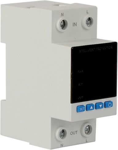 63A Din Rail Adjustable Digital Over Voltage Under Relay Current Protection kWh 220V Energy Meter leisurely in Kuwait