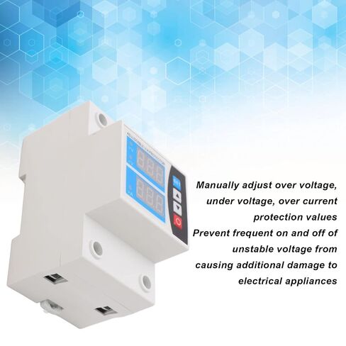 Self Resetting Over Under Voltage Protector 63A DIN Rail Device Adjustable for Home Office Appliance in Kuwait