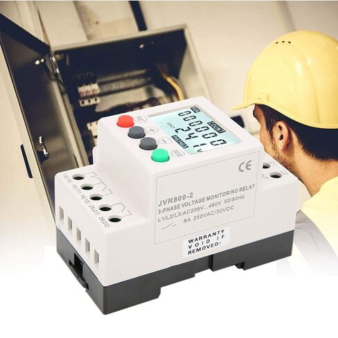 Three Phase Voltage Protector, JVR800 2 Voltage Relay Under Over Voltage Protector with LCD for Monitoring Circuit Phase Sequence Relay in Kuwait