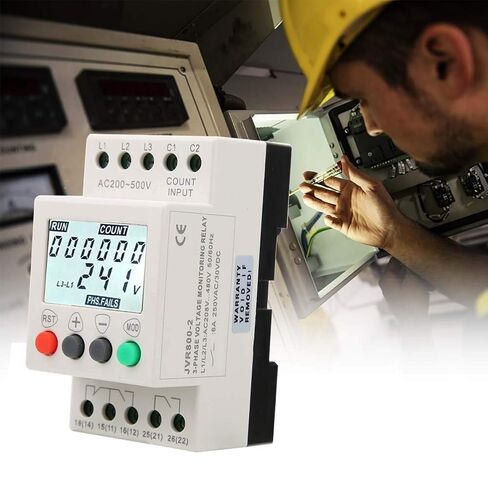Three Phase Voltage Protector, JVR800 2 Voltage Relay Under Over Voltage Protector with LCD for Monitoring Circuit Phase Sequence Relay in Kuwait
