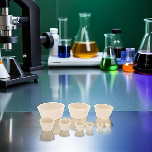 Baluue Silicone Filter Adapter Cone with Tapered Collar, Beige Silicone Stopper for Laboratory Glassware, Wide Compatibility and Chemical Stain Resistance, for Educational and Outdoor in Kuwait
