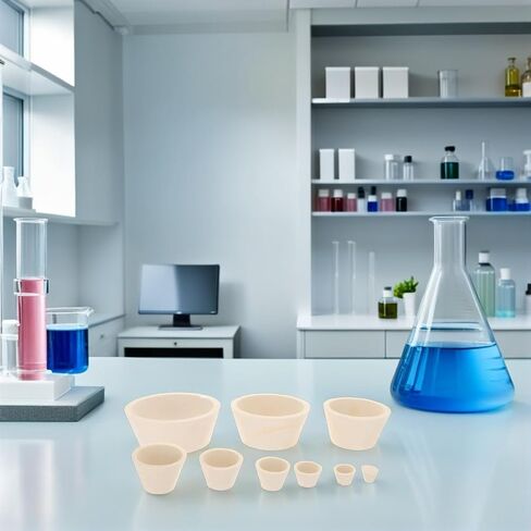 Generic Silicone Leak-Proof Filtration Cone for Buchner Funnel Setup, Chemical Stability Silicone Tapered Adapter, Beige, for Lab and Outdoor Filtering Tasks in Kuwait