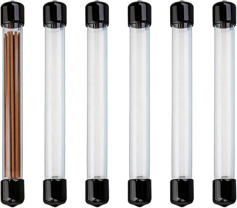 6 Pcs Clear Rigid Plastic Tubing with Caps, 12 Inch Length Incense Storage Tube, ID 0.9 Inch Clear Storage Tube, Storage Holder for Incense Sticks Beads Knitting Needles in Kuwait