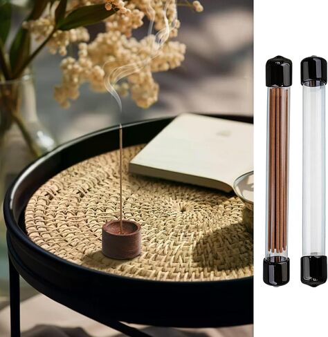 6 Pcs Clear Rigid Plastic Tubing with Caps, 12 Inch Length Incense Storage Tube, ID 0.9 Inch Clear Storage Tube, Storage Holder for Incense Sticks Beads Knitting Needles in Kuwait