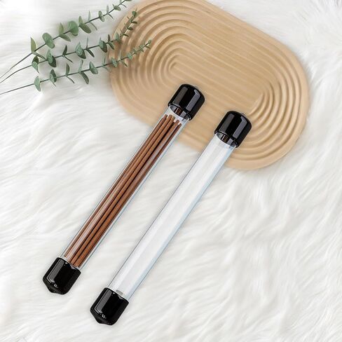 6 Pcs Clear Rigid Plastic Tubing with Caps, 12 Inch Length Incense Storage Tube, ID 0.9 Inch Clear Storage Tube, Storage Holder for Incense Sticks Beads Knitting Needles in Kuwait