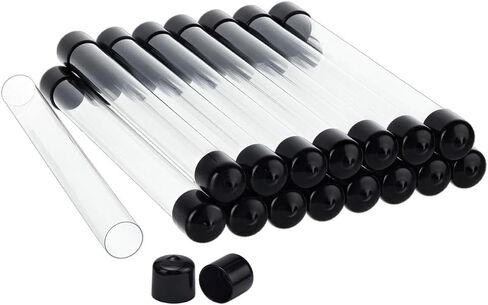 OLYCRAFT 12 Set Clear Rigid Tube 12.2 Inch Length Round Plastic Tubing with Cap 1 Inch OD 0.9 Inch ID Transparent Storage Tube Portable Round Organizer for Incense Sticks Beads Button Pin Storage in Saudi Arabia