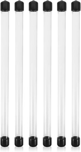 DECHOUS 6Pcs Incense Storage Tube Sticks - Clear Plastic Tubes Black Lid Storage Holder for 8-9 inch Incense Sticks, for Preserves Aroma Meditation Yoga Relaxation in Kuwait