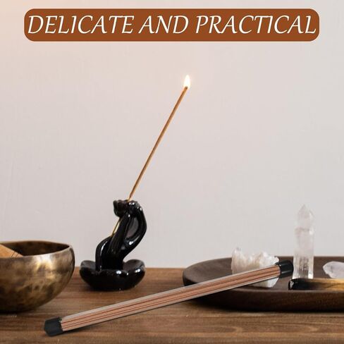 DECHOUS 6Pcs Incense Storage Tube Sticks - Clear Plastic Tubes Black Lid Storage Holder for 8-9 inch Incense Sticks, for Preserves Aroma Meditation Yoga Relaxation in Kuwait