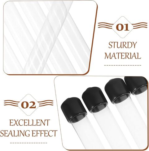 DECHOUS 6Pcs Incense Storage Tube Sticks - Clear Plastic Tubes Black Lid Storage Holder for 8-9 inch Incense Sticks, for Preserves Aroma Meditation Yoga Relaxation in Kuwait