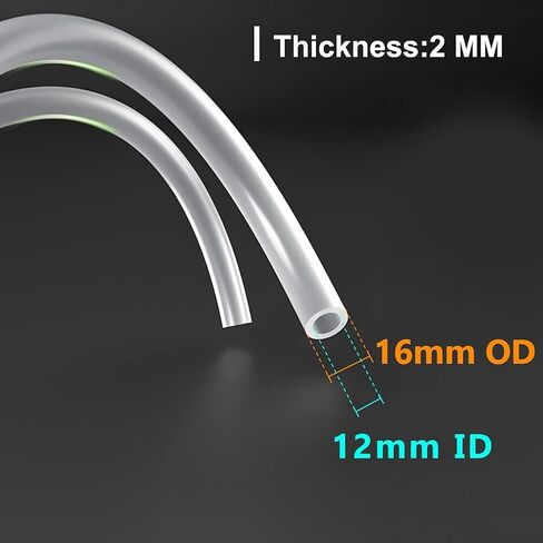 Feelers Silicone Tubing, Food Grade Pure Siliconce Hose 12mm ID 16mm OD 3.3ft, High Temperature Resistant Flexible Hose for Water Air Pump, Aquarium, Home Brewing, Kitchen in Kuwait