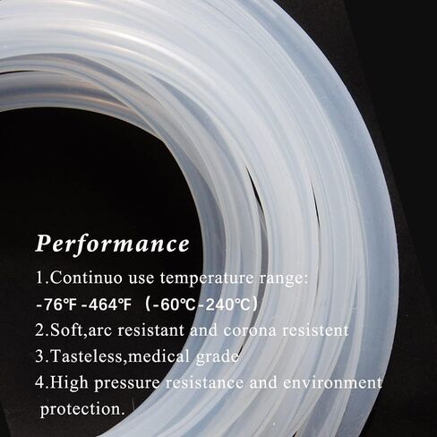 Feelers Silicone Tubing, Food Grade Pure Siliconce Hose 12mm ID 16mm OD 3.3ft, High Temperature Resistant Flexible Hose for Water Air Pump, Aquarium, Home Brewing, Kitchen in Kuwait