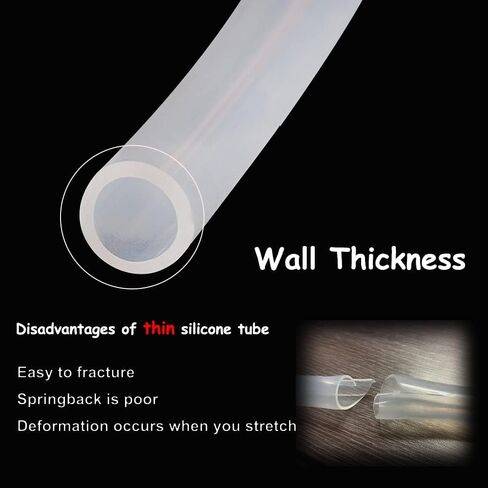 Feelers Silicone Tubing, Food Grade Pure Siliconce Hose 12mm ID 16mm OD 3.3ft, High Temperature Resistant Flexible Hose for Water Air Pump, Aquarium, Home Brewing, Kitchen in Kuwait