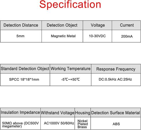 Heschen M18 Inductive Proximity Sensor Switch PR18-5DN2 Cylindrical Type Detector 5mm DC12-24V 3-Wire NPN NC(Normally Closed) CE in Kuwait