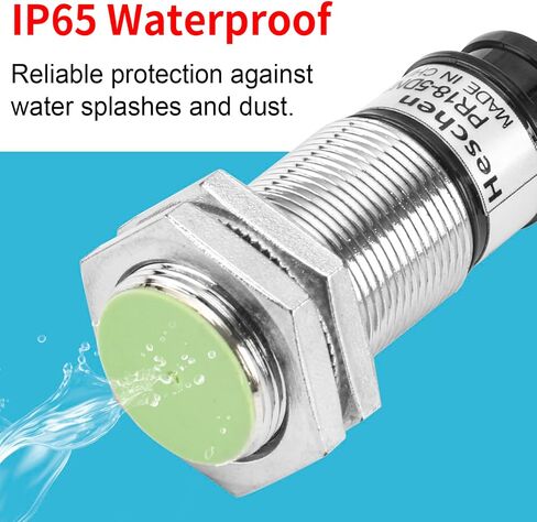 Heschen M18 Inductive Proximity Sensor Switch PR18-5DN2 Cylindrical Type Detector 5mm DC12-24V 3-Wire NPN NC(Normally Closed) CE in Kuwait