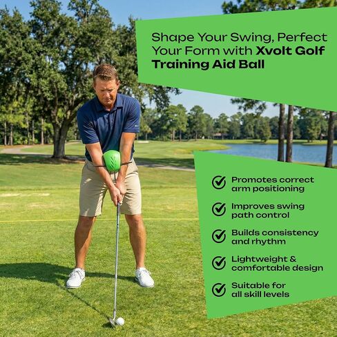 Golf Training Aid Ball - Compression Golf Connection Ball Between Arms - Posture Correction Swing Trainer & Alignment Practice - Helps Train Proper Swing Mechanics & Arm Structure in Kuwait