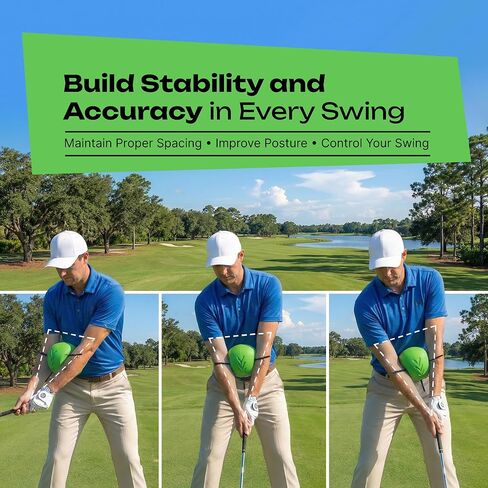 Golf Training Aid Ball - Compression Golf Connection Ball Between Arms - Posture Correction Swing Trainer & Alignment Practice - Helps Train Proper Swing Mechanics & Arm Structure in Kuwait
