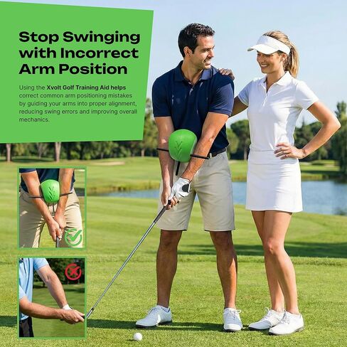 Golf Training Aid Ball - Compression Golf Connection Ball Between Arms - Posture Correction Swing Trainer & Alignment Practice - Helps Train Proper Swing Mechanics & Arm Structure in Kuwait