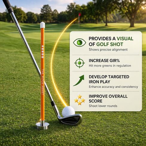 THE Pitch Assist Golf Magnetic Alignment Rods Club Face Magnet | Golf Training Aid Alignment Stick for Precise Aim and Swing Path Feedback in Kuwait